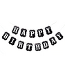 Фигурная бумажная гирлянда "Happy Birthday!" черная с белыми буквами (H-200)