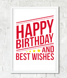 Постер "Happy Birthday and best wishes" (2 размера) 02659 фото