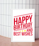Декор-постер для украшения дня рождения "Happy Birthday and best wishes" 2 размера (02659) 02659 фото