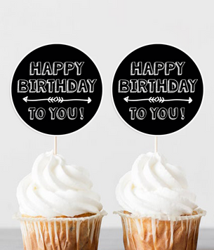 Топпери для капкейків Happy Birthday to you! 10 шт (02732) 02732 фото
