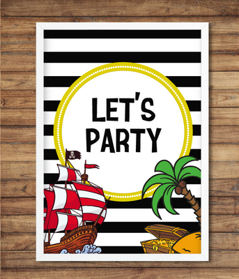 Постер для піратської вечірки "Let's party" 2 розміри (02842) 02842 фото