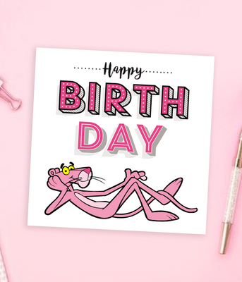 Листівка Happy Birthday з Рожевою пантерою (080010) 080010 фото