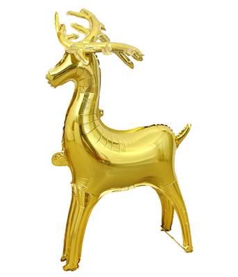 Новогодний воздушный фольгированный шар Золотой олень 82х50 см (M90877) M90877 фото