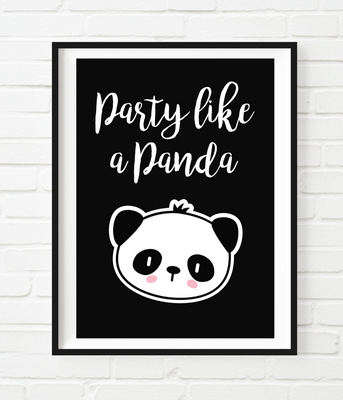 Постер "Party like a Panda" 2 розміри (03077) 03077 фото