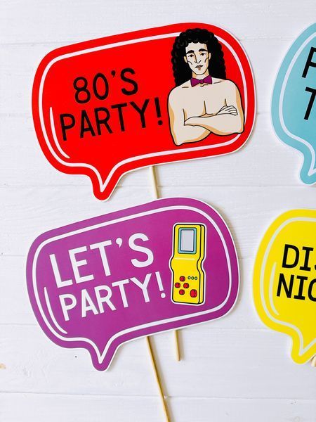 Табличка для фотосесії "80's party" (05083) 05083 фото