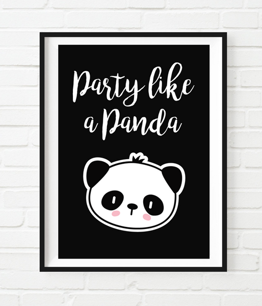 Постер "Party like a Panda" 2 размера (03077) 03077 фото