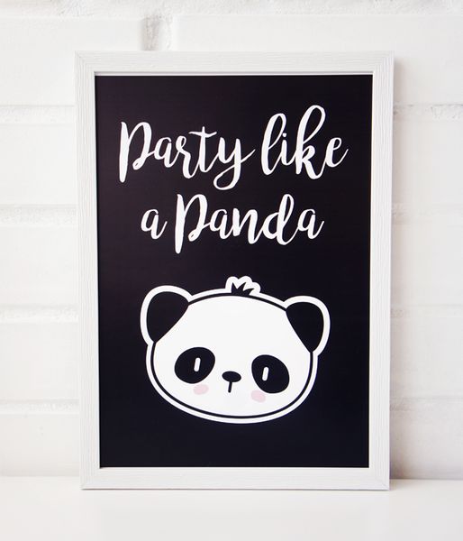 Постер "Party like a Panda" 2 размера (03077) 03077 фото