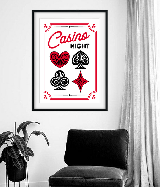 Постер для вечеринки в стиле Казино "Casino Night" 2 размера (CA3983) CA3983 (A3) фото