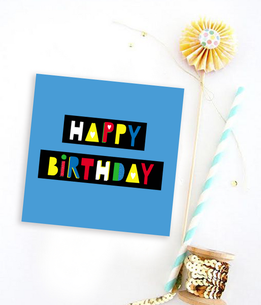 Поздоровляюча листівка на день народження "Happy birthday!" 02160 фото
