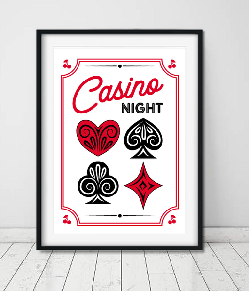 Постер для вечеринки в стиле Казино "Casino Night" 2 размера (CA3983) CA3983 (A3) фото