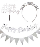 Набор для дня рождения серебряный "Silver Mix" 01296 фото
