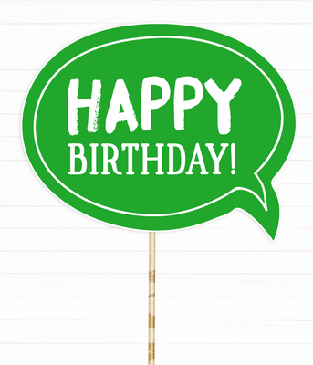 Фотобутафория на день рождения - табличка "Happy Birthday" зеленая (02110) 02110 фото