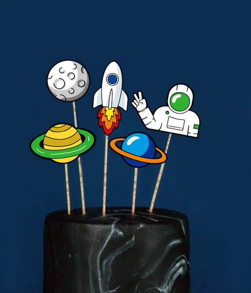 Набор топперов для торта "SPACE PARTY" (5 шт.) SPACE-7 фото