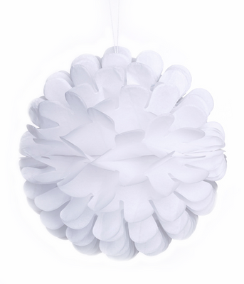 Бумажный шарик-помпон белый 30 см. 020019_W1 фото