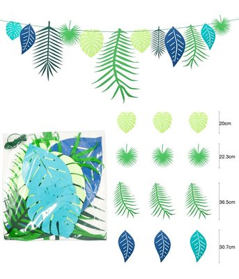 Бумажна гірлянда Тропічне листя (велике) B715 фото