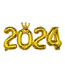 Новогодний воздушный шар-надпись золотой "2024" 45х100 см (NY70072)