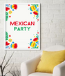 Декор-постер для мексиканской вечеринки "Mexican Party" 2 размера без рамки (04196)
