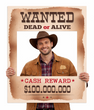 Рамка для фотосесії на вечірці Дикий Захід Wanted 100x77 см (W3970) (W05031)