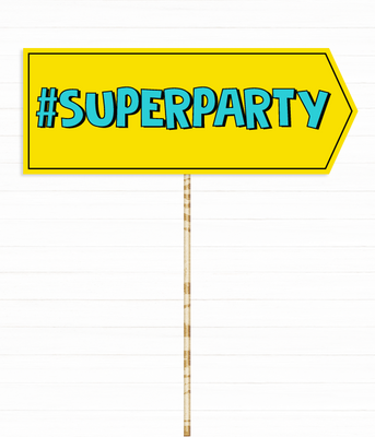 Табличка для фотосесії "#SUPERPARTY" (090145) 090145 фото