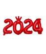 Новогодний воздушный шар-надпись красный "2024" 45х100 см (NY70073)
