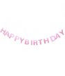 Бумажная гирлянда с глиттерными буквами "Happy Birthday" розовая (M40160)