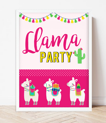 Постер для прикраси свята "Llama Party" 2 розміри (M0810) M0810 фото