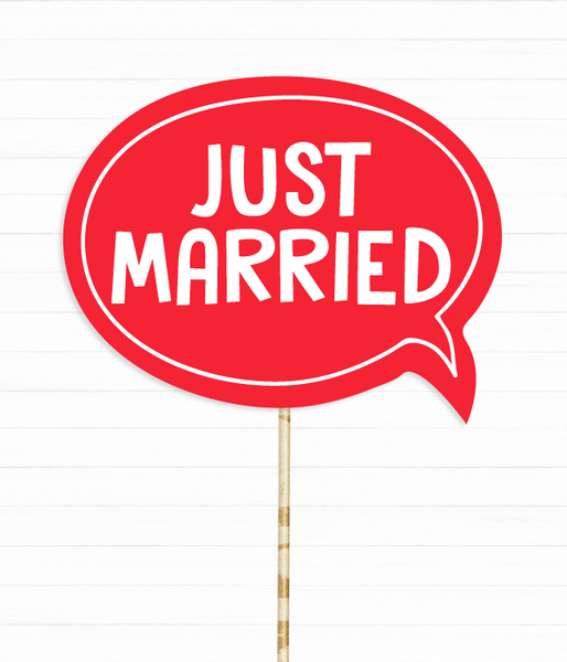 Табличка для свадебной фотосессии "Just married" (01828) 01828 фото