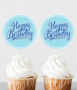Топпери для капкейків "Happy Birthday" 10 шт (02336) 02336 фото