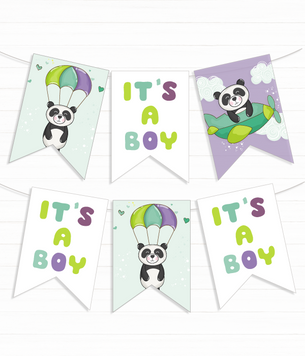 Гірлянда на бейбі шауер "It's a boy" 8 прапорців (05055) 050551 фото