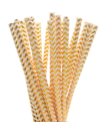 Бумажные трубочки "Gold Chevron" (10 шт.) straws-36 фото