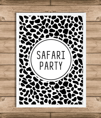Постер у стилі сафарі "Safari Party" 2 розміри без рамки (S502) S502 фото