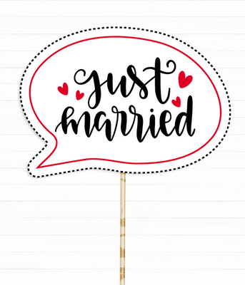 Табличка для весільної фотосесії "Just married" (02907) 02907 фото