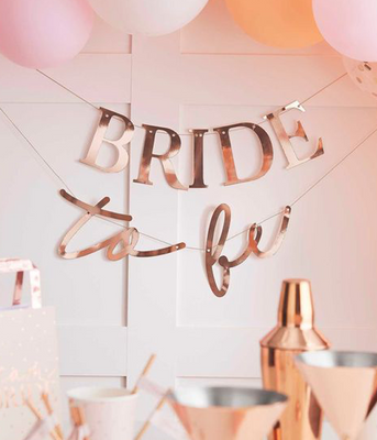 Велика гірлянда для дівич-вечора "Bride to be" рожеве золото (H-441) H-441 фото
