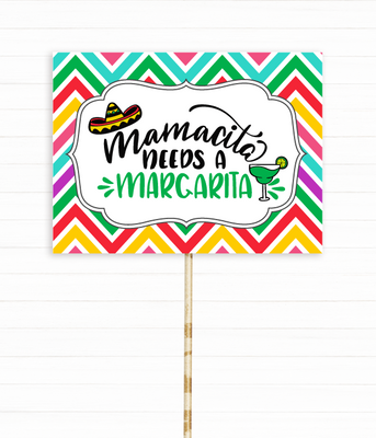 Табличка для фотосессии на мексиканской вечеринке "Mamacita needs a margarita" (H018) H018 фото