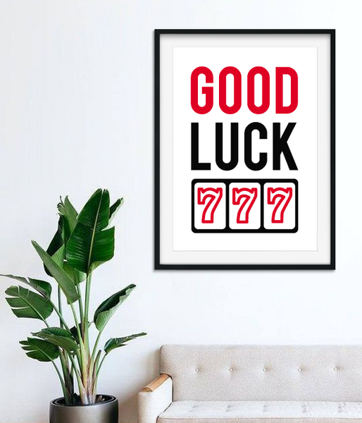 Постер для вечірки у стилі казино "Good Luck" 2 розміри (CA4021) CA4021 фото