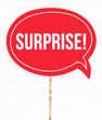 Табличка для фотосесії "Surprise!" (02577) 02577 фото