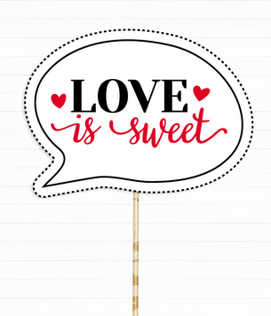 Табличка для свадебной фотосессии "Love is sweet" (02016) 02016 фото