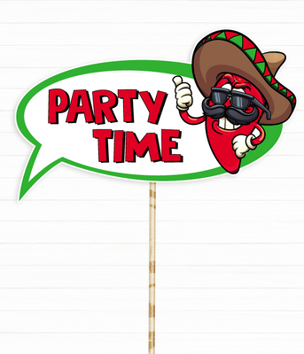 Табличка для фотосессии на мексиканской вечеринке "Party Time" (P2178) P2178 фото