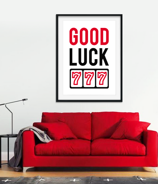 Постер для вечірки у стилі казино "Good Luck" 2 розміри (CA4021) CA4021 (A3) фото