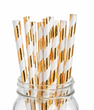 Паперові трубочки "Gold white stripes" (10 шт.)