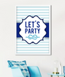 Постер в морском стиле для вечеринки "Let's Party!" 2 размера без рамки (04073)