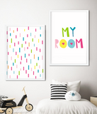 Набір із двох постерів для дитячої кімнати "MY ROOM" 2 розміри (017871) 017871 (А3) фото