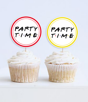 Топперы для капкейков "Party time" для вечеринки в стиле сериала Друзья 10 шт (FR9071) FR9071 фото
