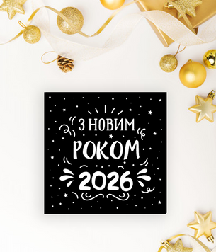 Новогодняя открытка в скандинавском стиле "З Новим Роком 2026" (40-110) 40-110 фото