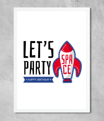 Постер для свята у стилі Космос LET'S PARTY 2 формату (03560) 03560 фото