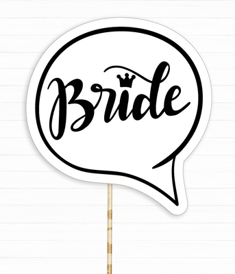 Табличка для фотосесії "Bride" чорно-біла (H015) H015 фото