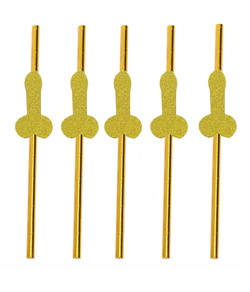 Трубочки с пенисами на девичник золотые 5 шт (H0417) H0417 фото