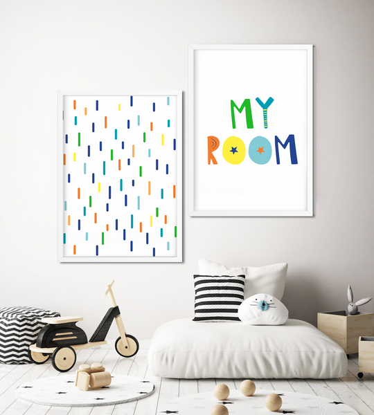 Набір із двох постерів для дитячої кімнати "MY ROOM" 2 розміри (017871) 017871 (А3) фото