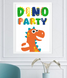 Постер для детского праздника с динозаврами "DINO PARTY" 2 размера без рамки (04077) 04077 фото 2