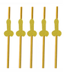 Трубочки с пенисами на девичник золотые 5 шт (H0417)